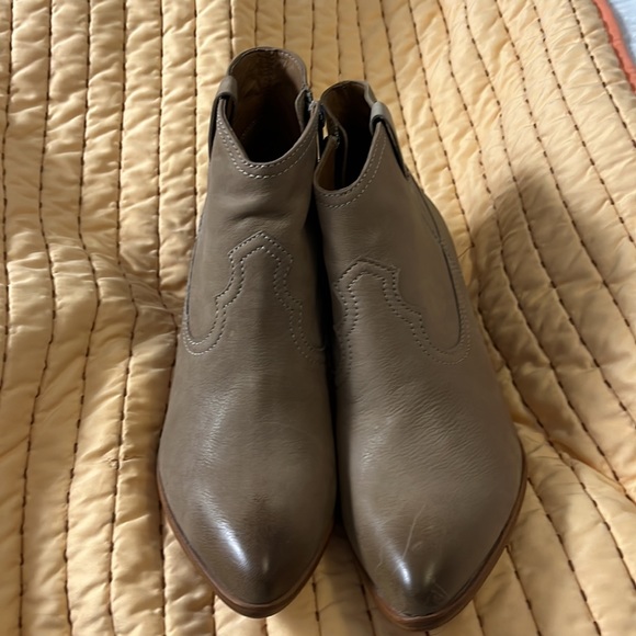 9.5, Frye, Tan booties with an hombre toe. - Picture 3 of 5